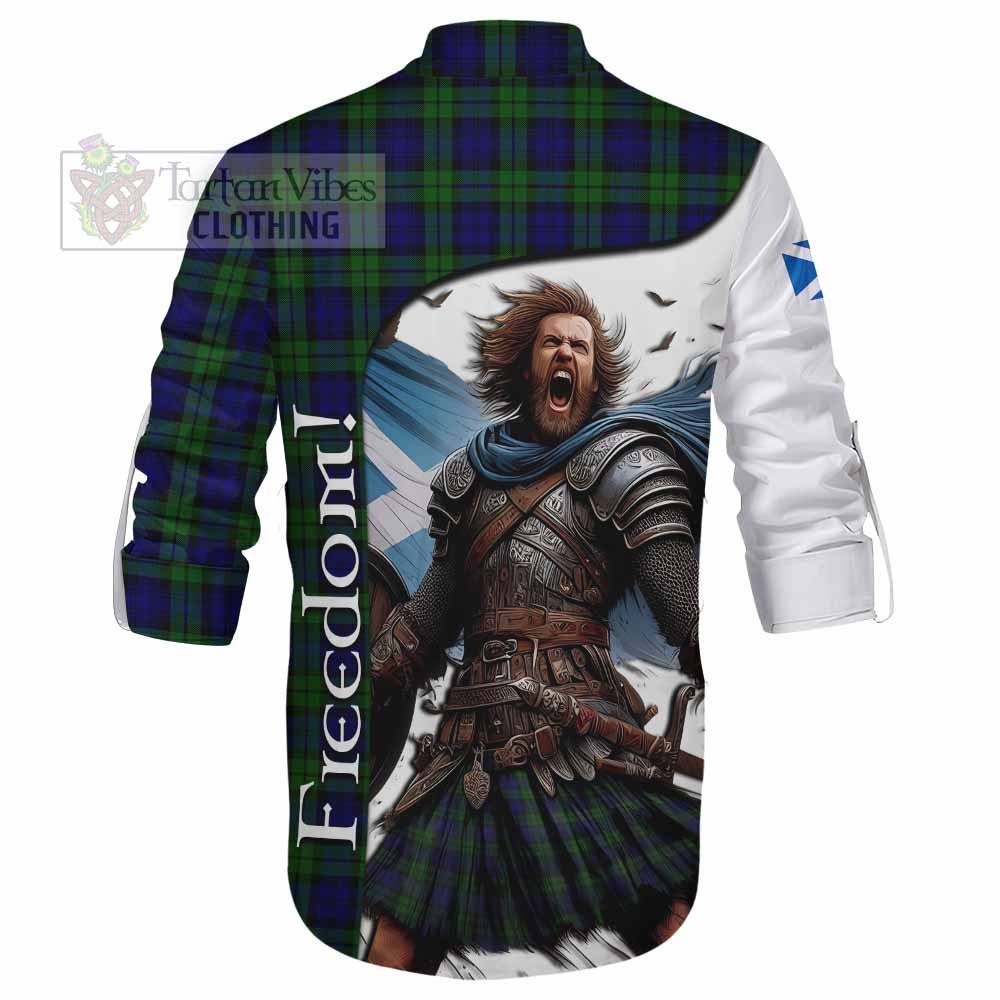 Tartan Vibes Clothing Campbell Crest Tartan Ghillie Kilt Shirt Inspired by the Freedom of Scottish Warrior