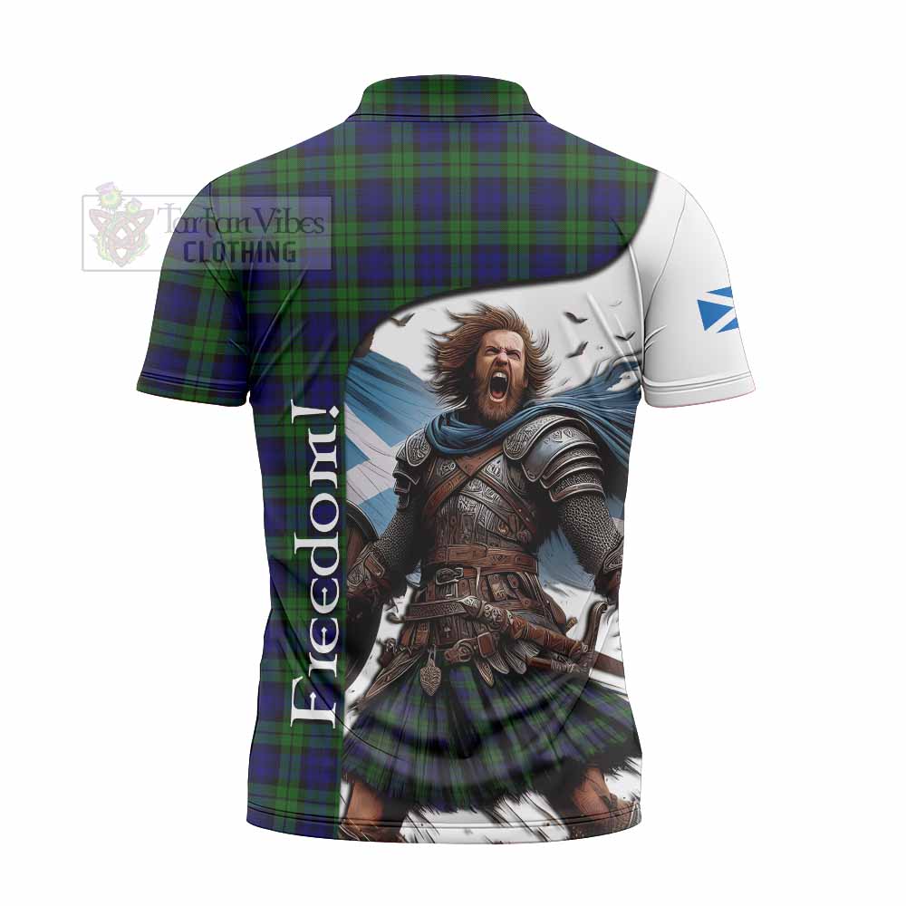 Tartan Vibes Clothing Campbell Crest Tartan Zipper Polo Shirt Inspired by the Freedom of Scottish Warrior