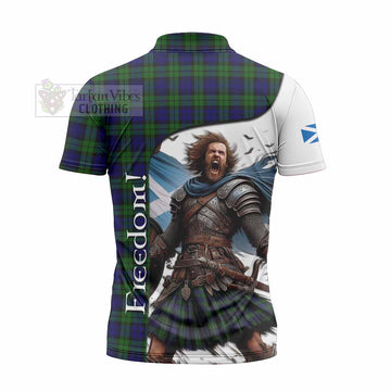 Campbell Crest Tartan Zipper Polo Shirt Inspired by the Freedom of Scottish Warrior