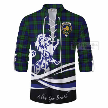 Campbell Tartan Ghillie Kilt Shirt with Alba Gu Brath Regal Lion Emblem