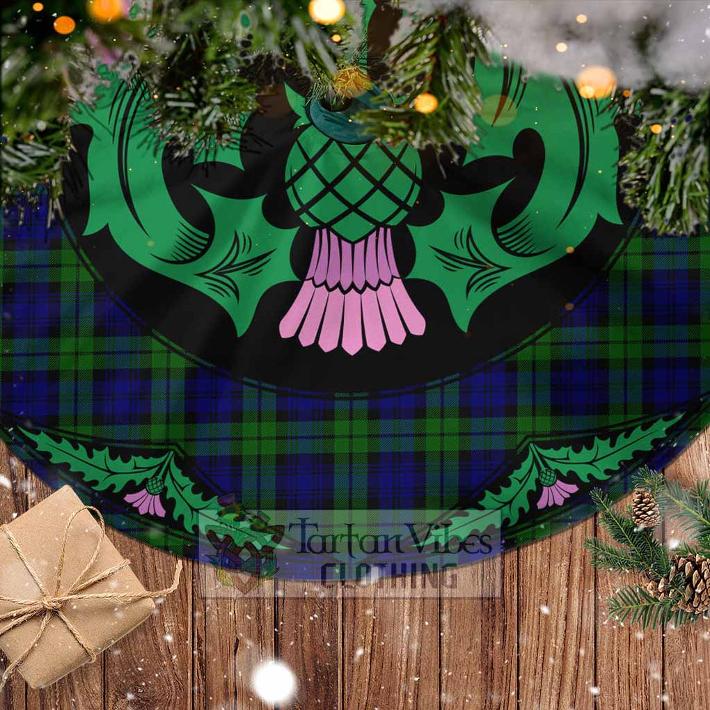 Tartan Vibes Clothing Campbell Tartan Christmas Tree Skirt Scottish Thistle Style