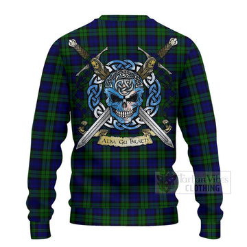 Campbell Tartan Ugly Sweater with Family Crest Celtic Skull Style