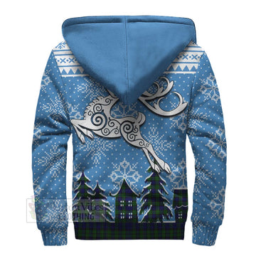 Campbell Clan Christmas Sherpa Hoodie Celtic Reindeer Style