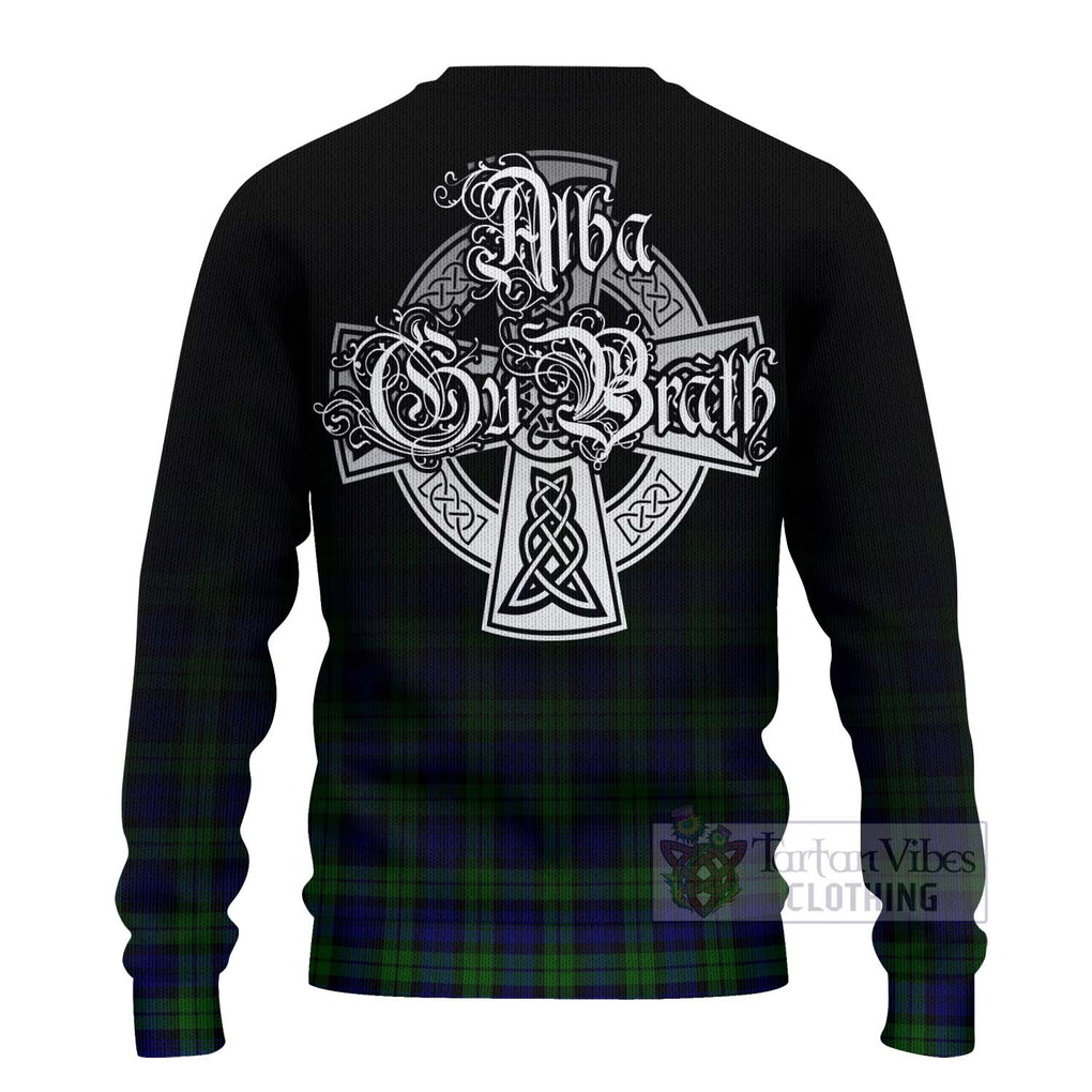 Tartan Vibes Clothing Campbell Tartan Knitted Sweater Featuring Alba Gu Brath Family Crest Celtic Inspired