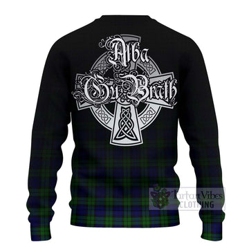 Campbell Tartan Ugly Sweater Featuring Alba Gu Brath Family Crest Celtic Inspired