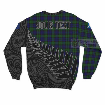 Campbell Crest Tartan Sweatshirt with New Zealand Silver Fern Half Style