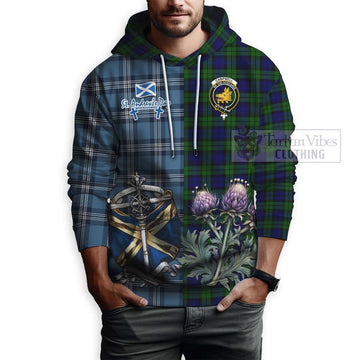 Campbell Tartan Hoodie Happy St. Andrew's Day Half Tartan Style