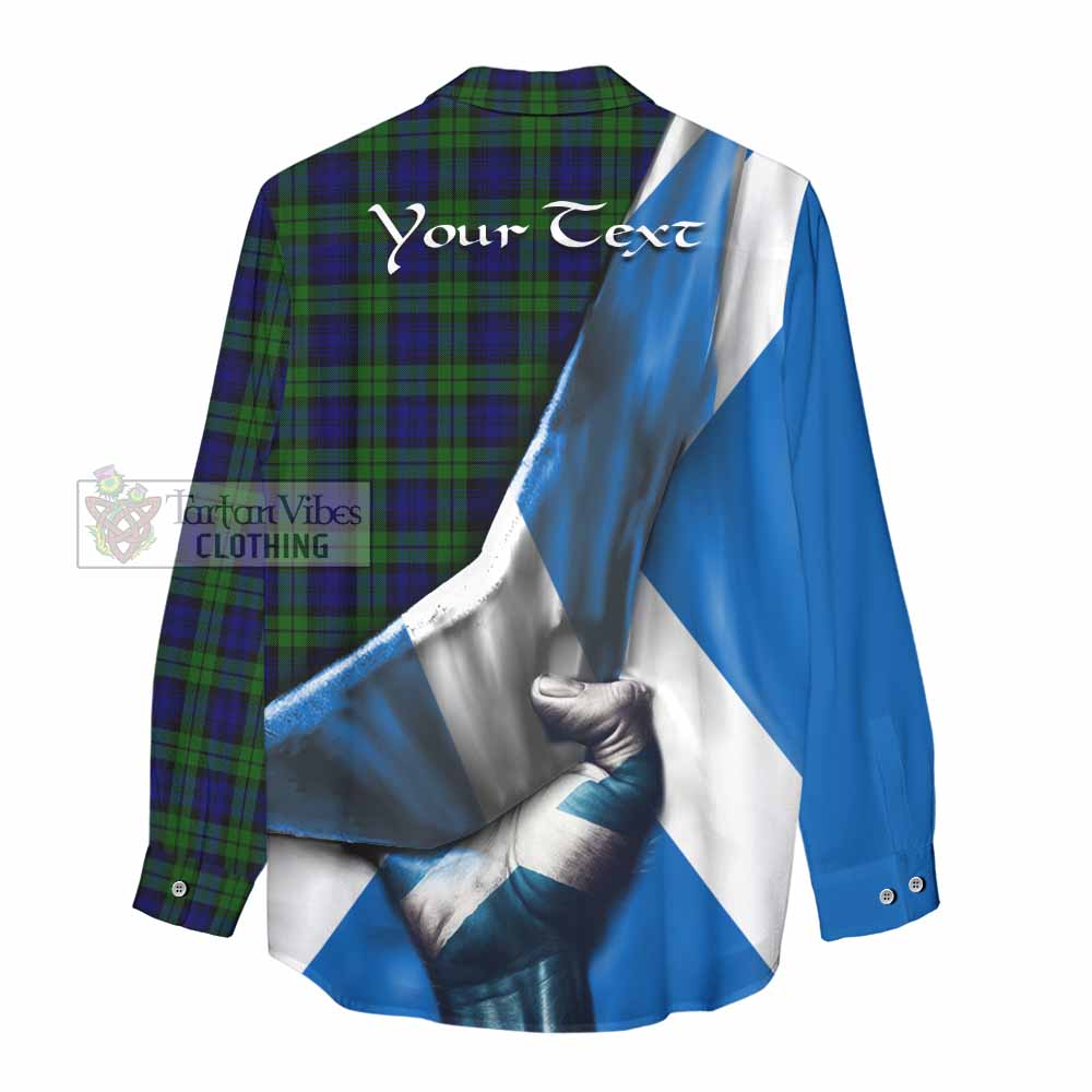 Tartan Vibes Clothing Campbell Tartan Women's Casual Shirt with Family Crest Scotland Patriotic Style