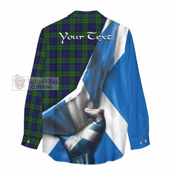 Campbell Tartan Women's Casual Shirt with Family Crest Scotland Patriotic Style