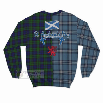 Campbell Tartan Sweatshirt Happy St. Andrew's Day Half Tartan Style