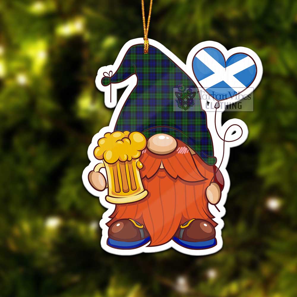 Tartan Vibes Clothing Campbell Tartan Gnome Holding Beer Glass Christmas Ornament with Personalized National Flag