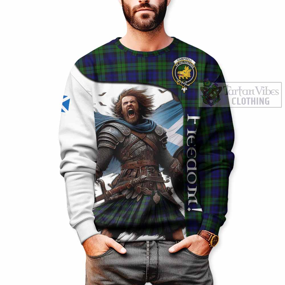 Tartan Vibes Clothing Campbell Crest Tartan Sweatshirt Inspired by the Freedom of Scottish Warrior