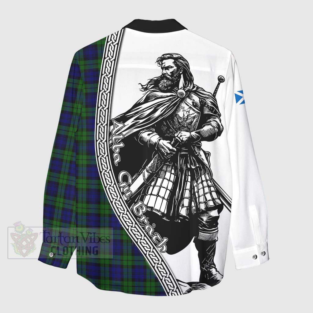 Tartan Vibes Clothing Campbell Tartan Clan Crest Women's Casual Shirt with Highlander Warrior Celtic Style