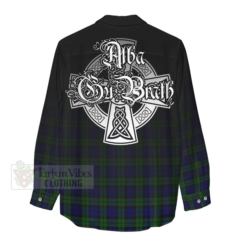 Tartan Vibes Clothing Campbell Tartan Women's Casual Shirt Featuring Alba Gu Brath Family Crest Celtic Inspired