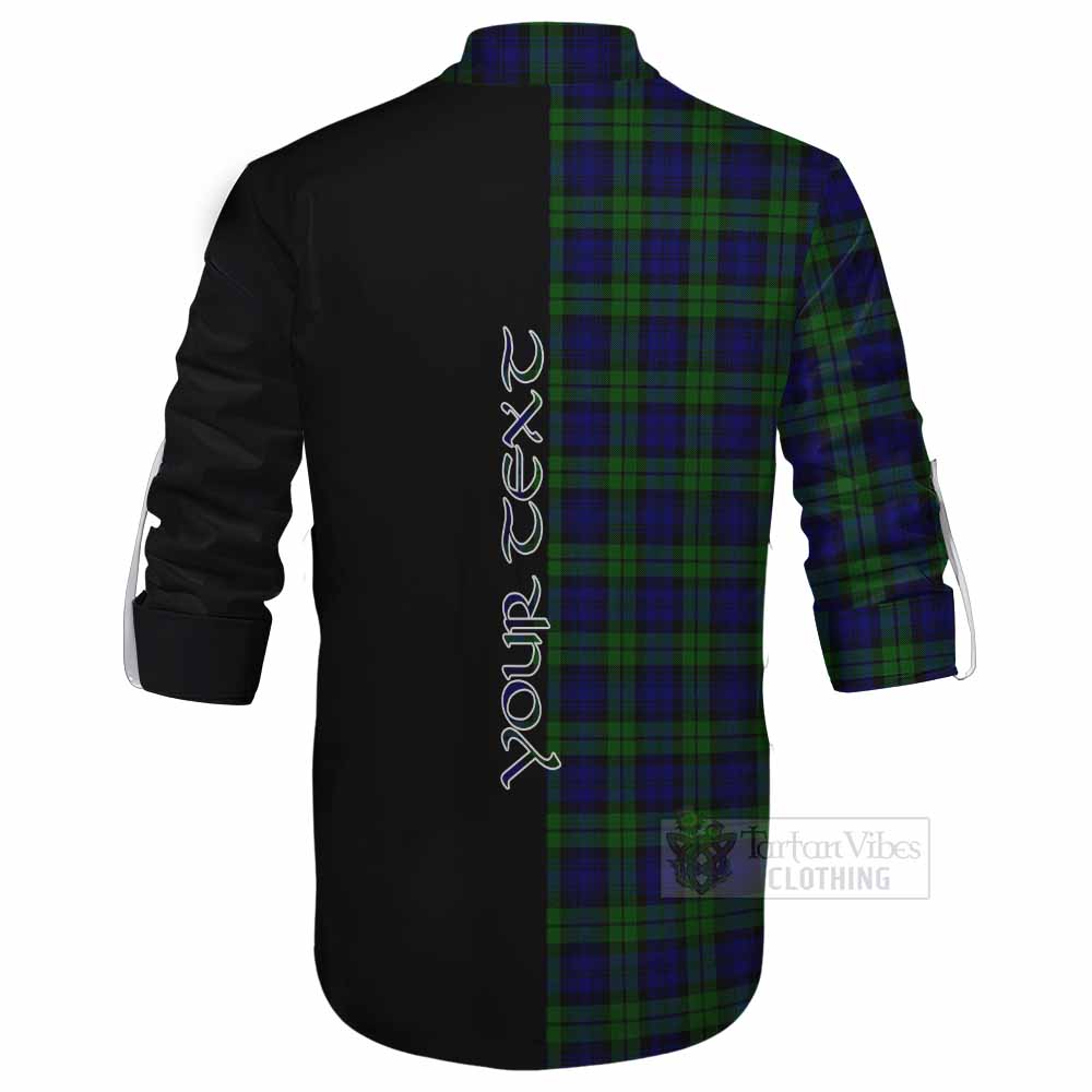 Tartan Vibes Clothing Campbell Tartan Ghillie Kilt Shirt with Family Crest and Half Of Me Style