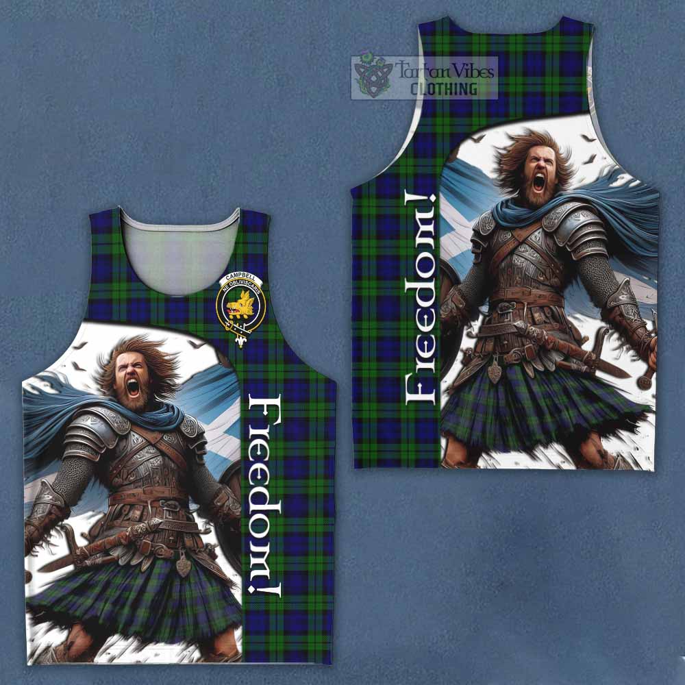 Tartan Vibes Clothing Campbell Crest Tartan Men's Tank Top Inspired by the Freedom of Scottish Warrior