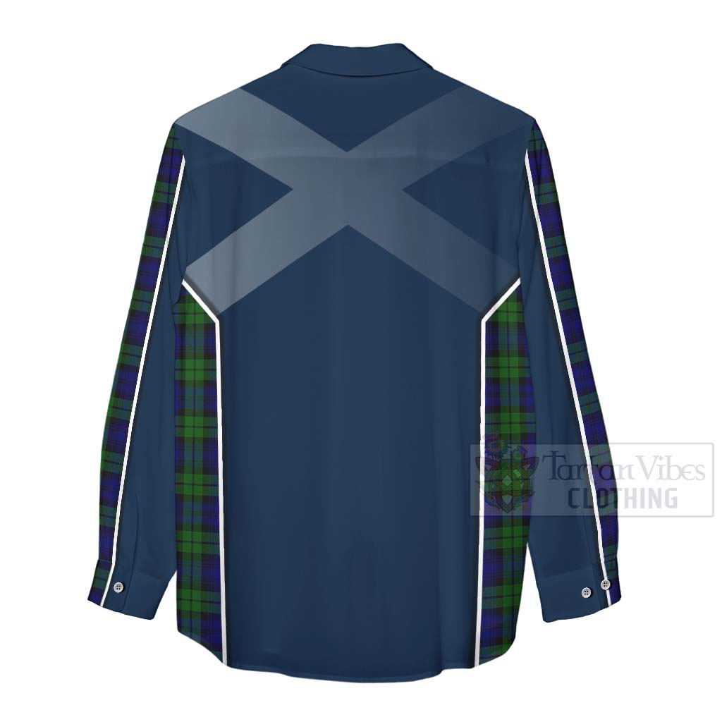 Tartan Vibes Clothing Campbell Tartan Women's Casual Shirt with Family Crest and Scottish Thistle Vibes Sport Style