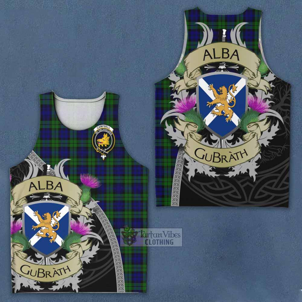 Campbell Tartan Family Crest Men's Tank Top Lion Rampant Royal Thistle Shield Celtic Inspired - Tartan Vibes Clothing