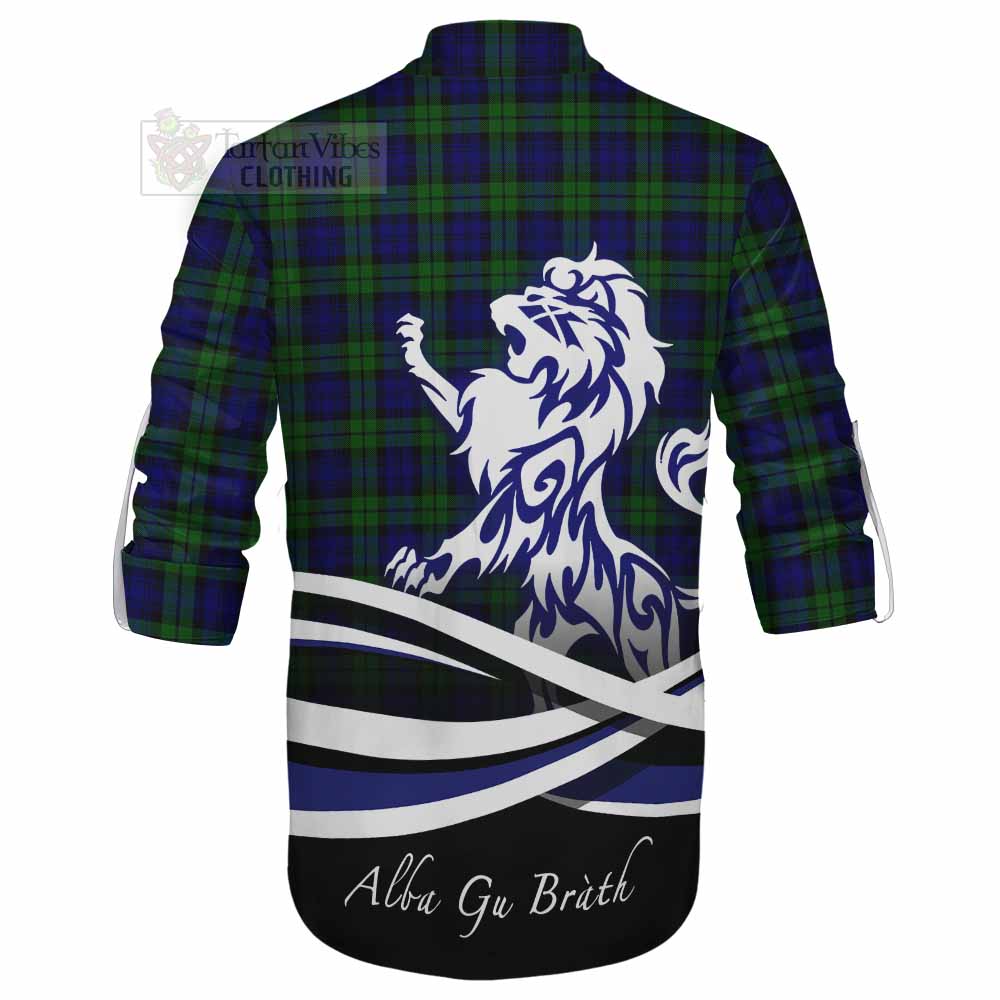 Tartan Vibes Clothing Campbell Tartan Ghillie Kilt Shirt with Alba Gu Brath Regal Lion Emblem