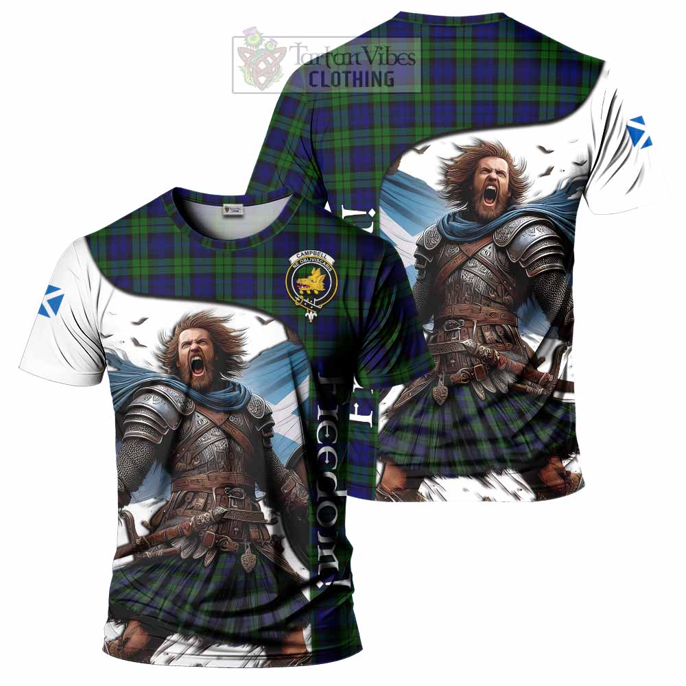 Campbell Crest Tartan T-Shirt Inspired by the Freedom of Scottish Warrior