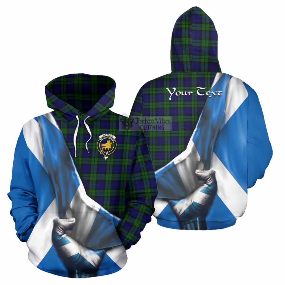 Tartan Vibes Clothing Campbell Tartan Hoodie with Family Crest Scotland Patriotic Style