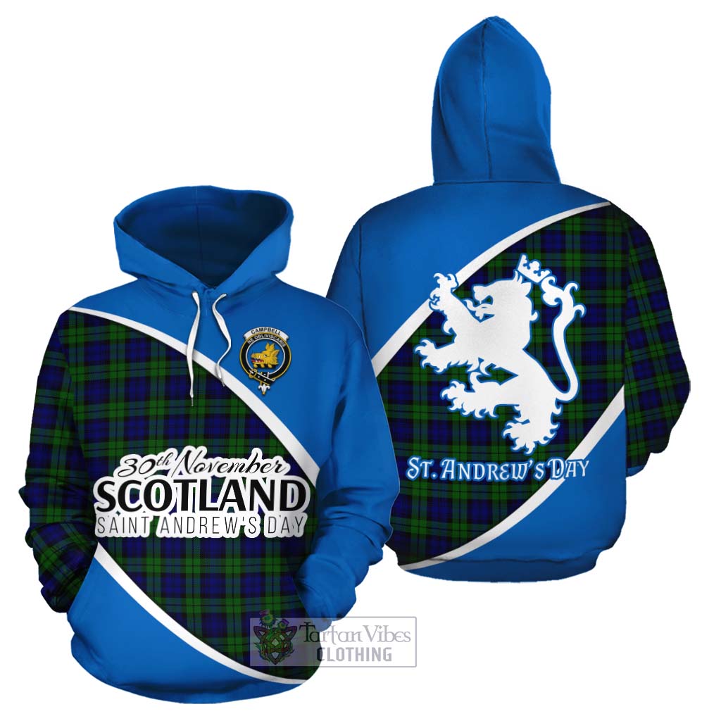 Tartan Vibes Clothing Campbell Family Crest Tartan Cotton Hoodie Celebrate Saint Andrew's Day in Style