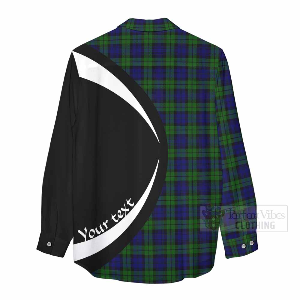 Tartan Vibes Clothing Campbell Tartan Women's Casual Shirt with Family Crest Circle Style