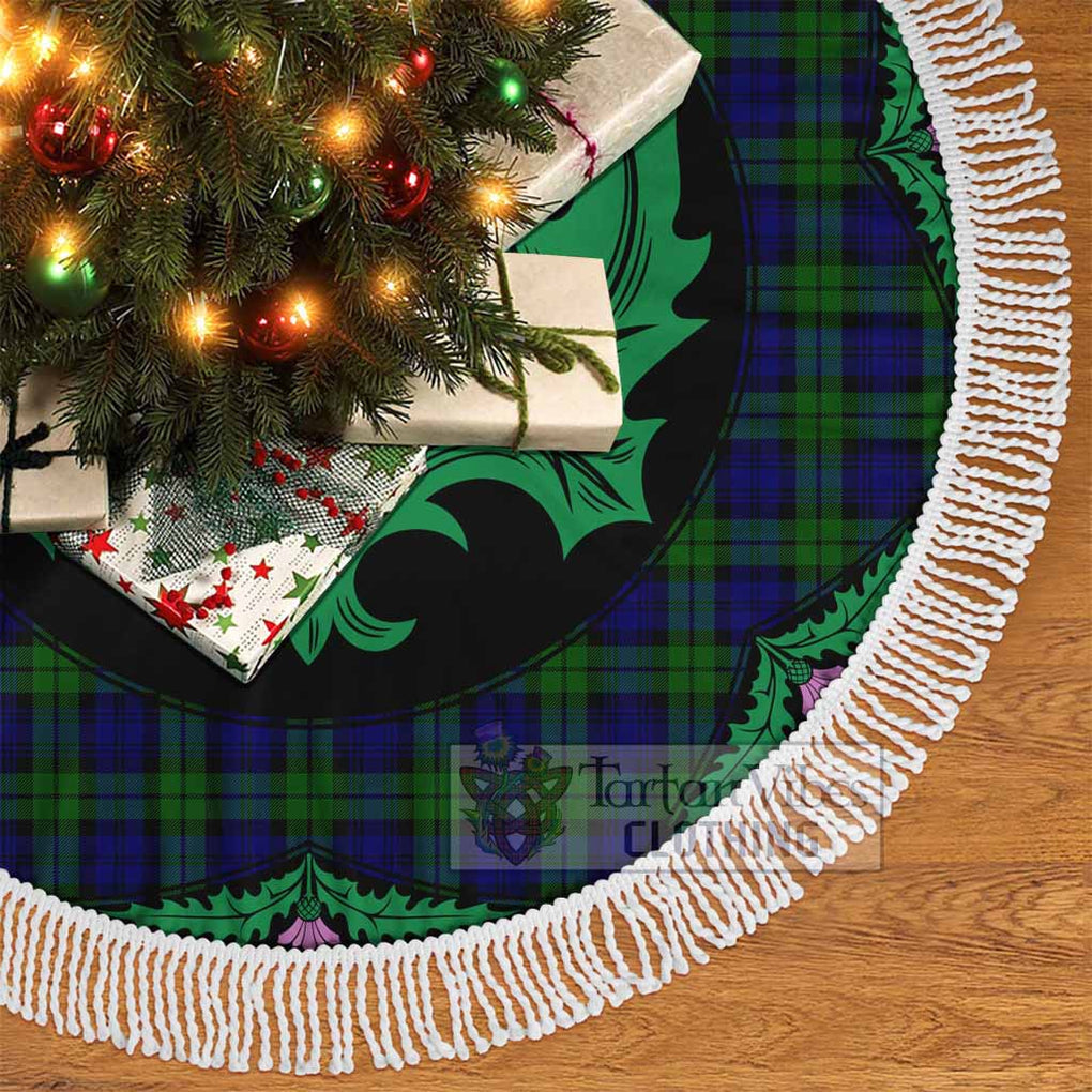 Tartan Vibes Clothing Campbell Tartan Christmas Tree Skirt Scottish Thistle Style