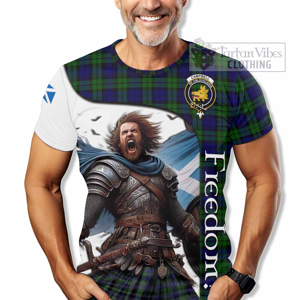 Campbell Crest Tartan T-Shirt Inspired by the Freedom of Scottish Warrior