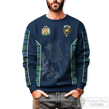 Campbell Ancient 01 Tartan Sweatshirt with Family Crest and Scottish Thistle Vibes Sport Style