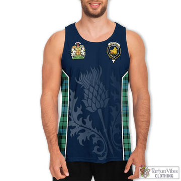 Campbell Ancient 01 Tartan Men's Tanks Top with Family Crest and Scottish Thistle Vibes Sport Style