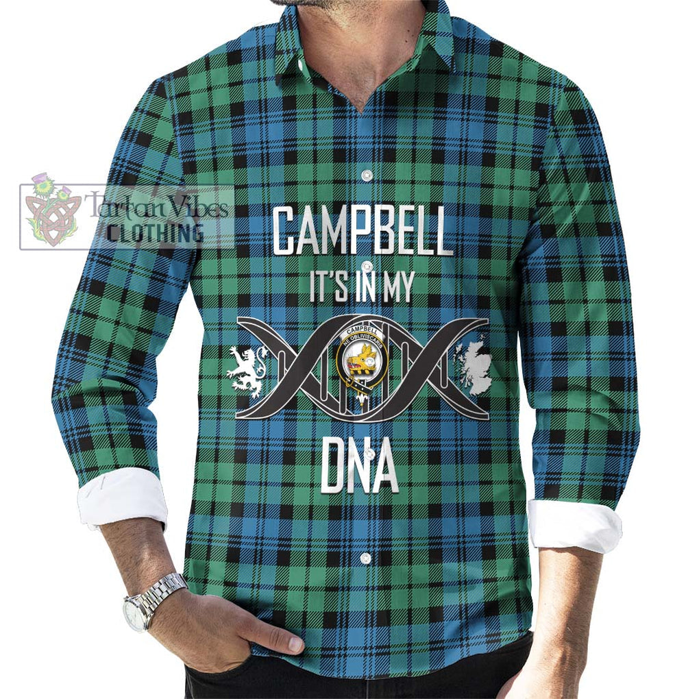 Campbell Ancient 01 Tartan Long Sleeve Button Shirt with Family Crest DNA In Me Style Men's Shirt S - Tartanvibesclothing Shop