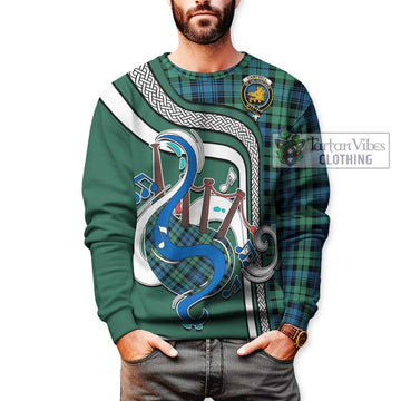 Campbell Ancient 01 Tartan Sweatshirt with Epic Bagpipe Style