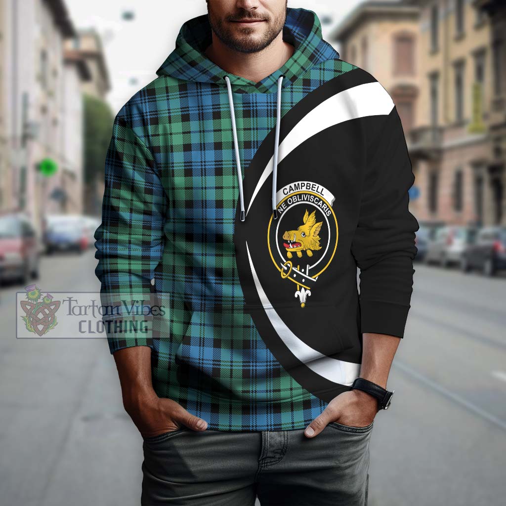 Tartan Vibes Clothing Campbell Ancient 01 Tartan Hoodie with Family Crest Circle Style