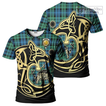 Campbell Ancient 01 Tartan T-Shirt with Family Crest Celtic Wolf Style