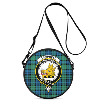 Campbell Ancient 01 Tartan Round Satchel Bags with Family Crest