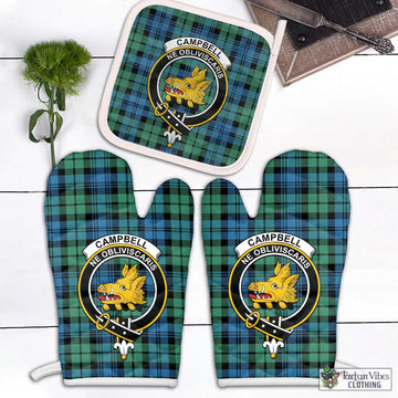 Campbell Ancient 01 Tartan Combo Oven Mitt & Pot-Holder with Family Crest