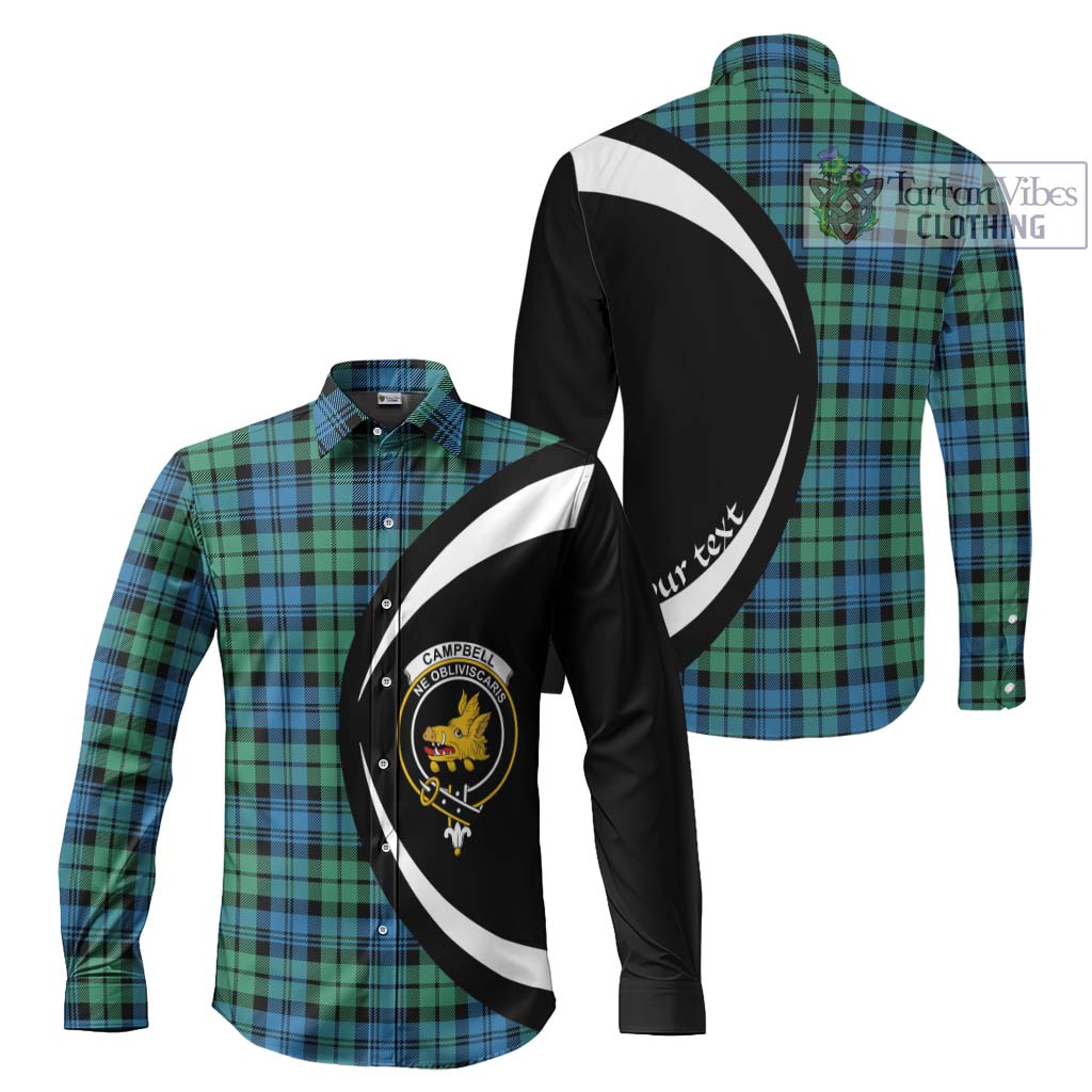 Campbell Ancient 01 Tartan Long Sleeve Button Up with Family Crest Circle Style Men's Shirt S - Tartan Vibes Clothing