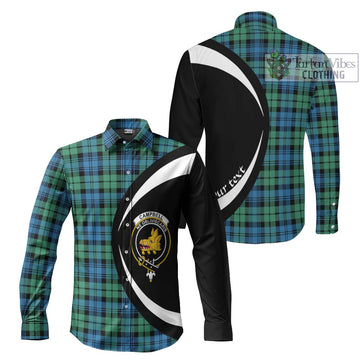 Campbell Ancient 01 Tartan Long Sleeve Button Up with Family Crest Circle Style