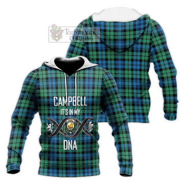 Campbell Ancient 01 Tartan Knitted Hoodie with Family Crest DNA In Me Style