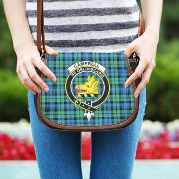 Campbell Ancient 01 Tartan Saddle Bag with Family Crest