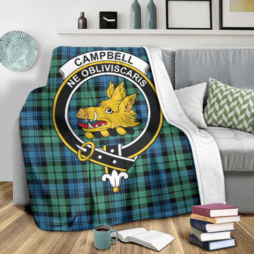 Campbell Ancient 01 Tartan Blanket with Family Crest