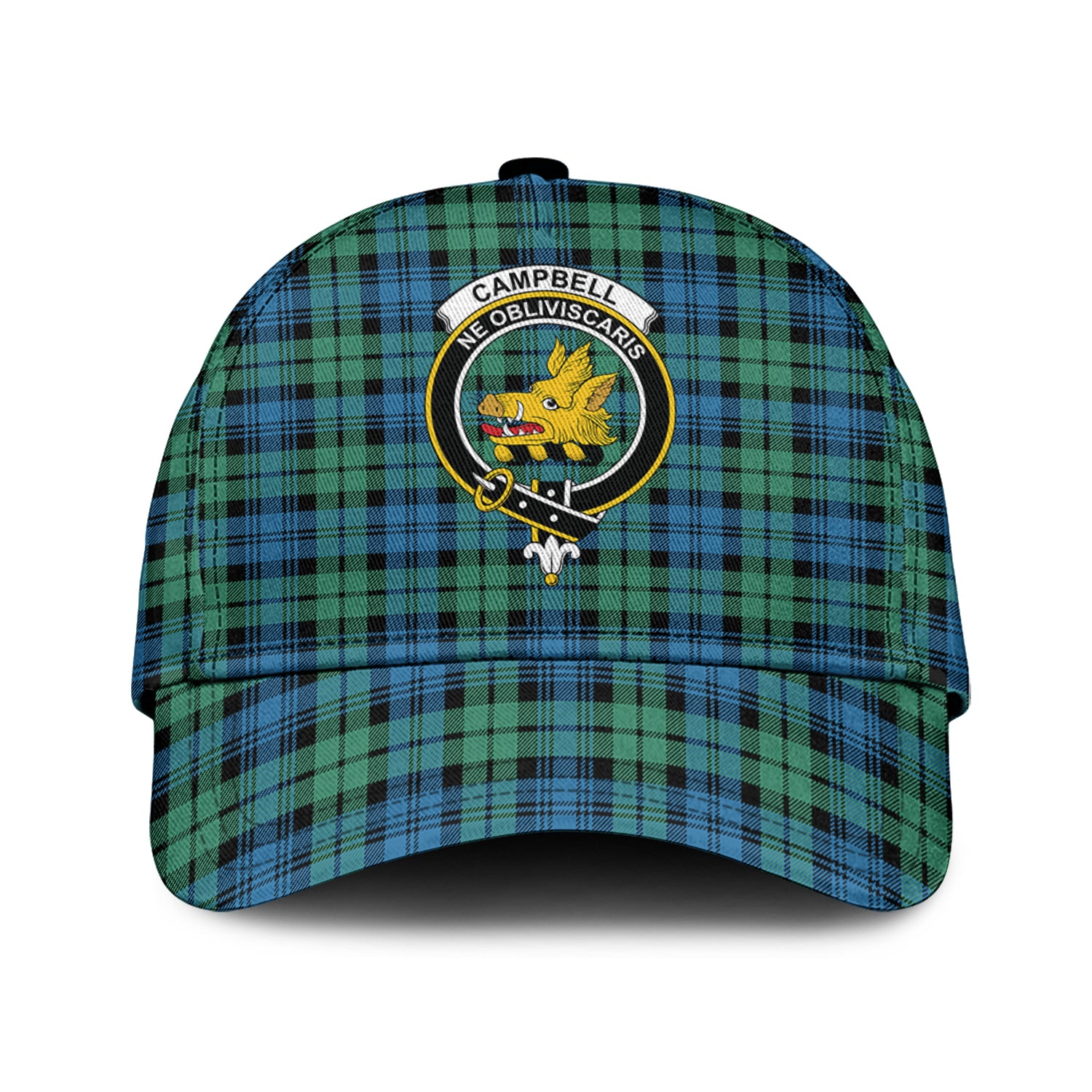 campbell-ancient-01-tartan-classic-cap-with-family-crest