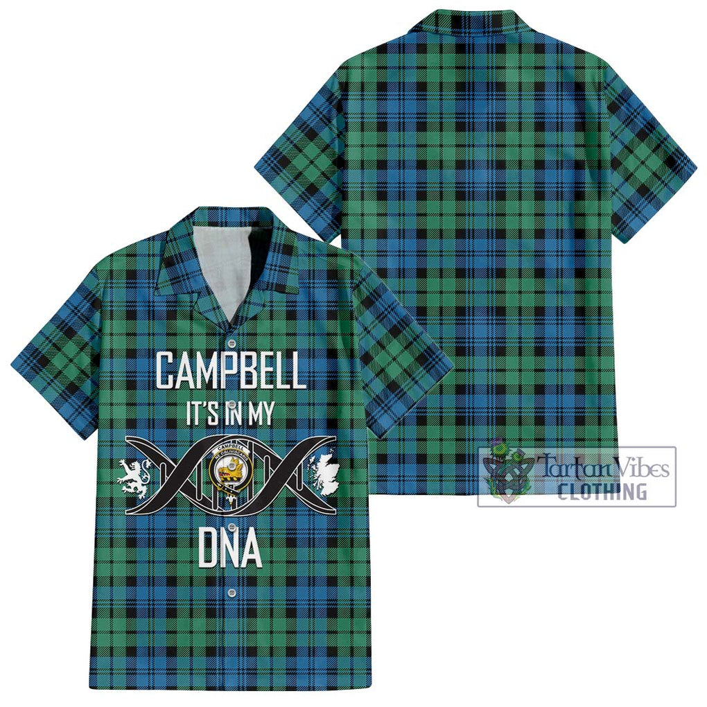 Campbell Ancient 01 Tartan Short Sleeve Button Shirt with Family Crest DNA In Me Style Kid - Tartanvibesclothing Shop