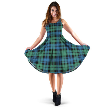 Campbell Ancient #01 Tartan Sleeveless Midi Womens Dress