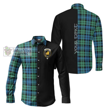 Campbell Ancient 01 Tartan Long Sleeve Button Shirt with Family Crest and Half Of Me Style