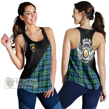 Campbell Ancient 01 Tartan Women's Racerback Tanks with Family Crest and Military Logo Style