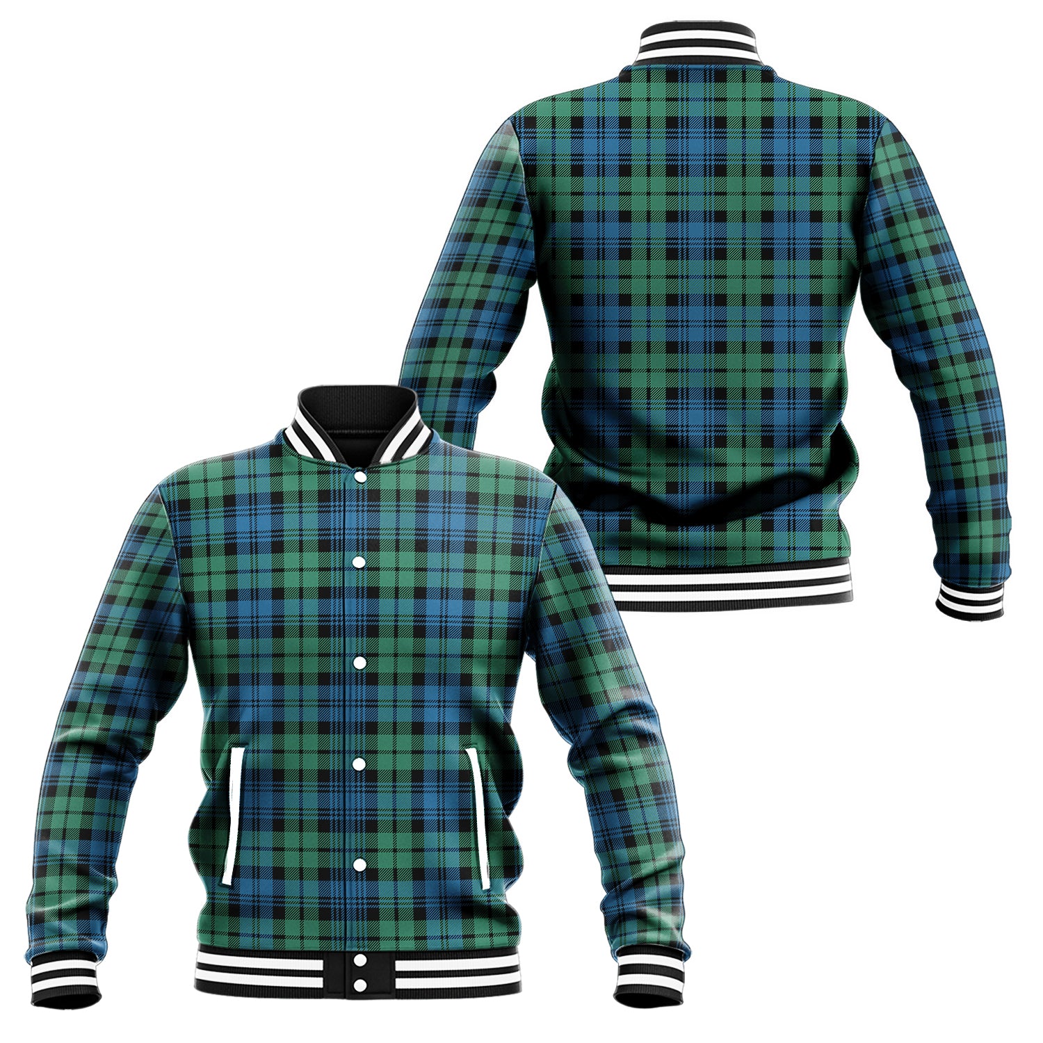 Campbell Ancient #01 Tartan Baseball Jacket Unisex - Tartan Vibes Clothing