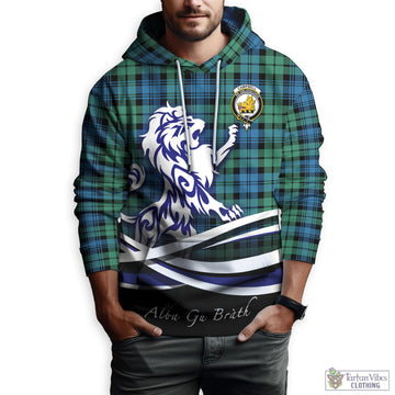 Campbell Ancient 01 Tartan Hoodie with Alba Gu Brath Regal Lion Emblem