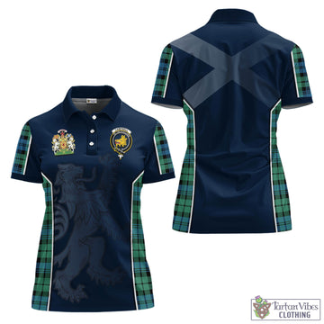 Campbell Ancient 01 Tartan Women's Polo Shirt with Family Crest and Lion Rampant Vibes Sport Style